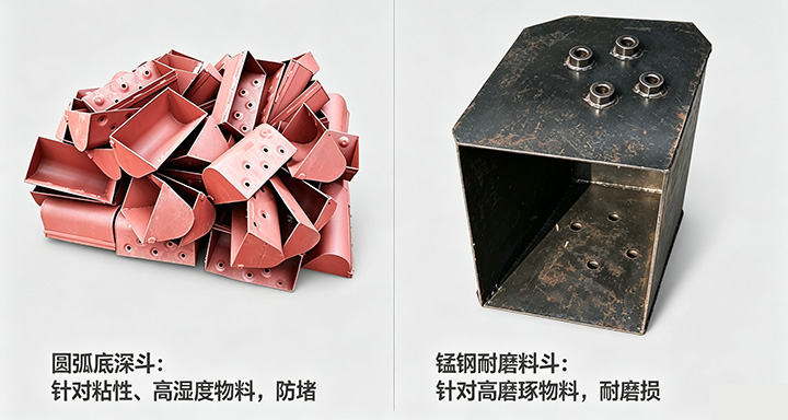 不同材质斗式提升机料斗对比
